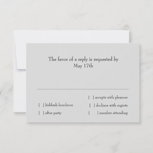 Bar Mitzvah Silver Schwarz-weißer Star von David Einladung (Rückseite)