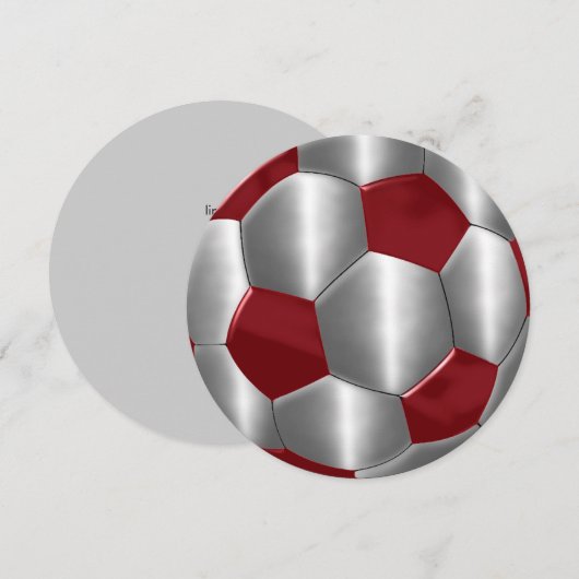 Bar Mitzvah Silver und Red Soccer Ball Einladung (Vorne/Hinten)