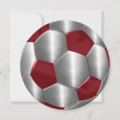 Bar Mitzvah Silver und Red Soccer Ball Einladung (Vorderseite)