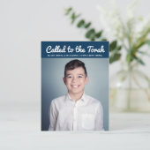 Bar Mitzvah Simple Custom Foto Einladung (Stehend Vorderseite)