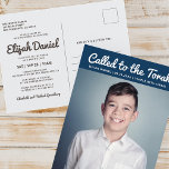 Bar Mitzvah Simple Custom Foto Einladung<br><div class="desc">Design besteht aus Sans Serif Typografie und spielerischer,  kursiver Schrift Typografie auf einem einfachen Hintergrund. Hinzufügen eines benutzerdefinierten horizontalen Fotos. Abrufbar unter: http://www.zazzle.com/store/selectpartysupplies</div>