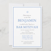 Bar Mitzvah Simple Elegant Stern von David Jewish Einladung (Vorderseite)