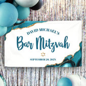 Bar Mitzvah Simple Modern Turquoise Agate Script Banner