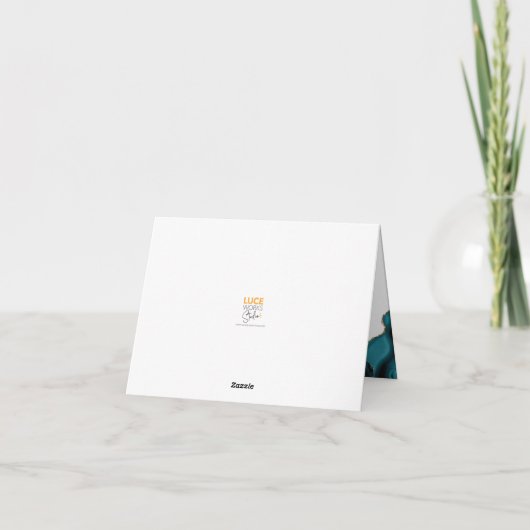 Bar Mitzvah Simple Modern Turquoise Agate Script Dankeskarte (Rückseite)