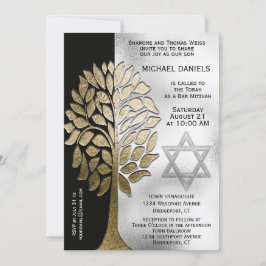 Bar Mitzvah Simple Tree Einladung