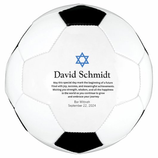 Bar Mitzvah Soccer Ball Geschenke für Jungen (Vorderseite)