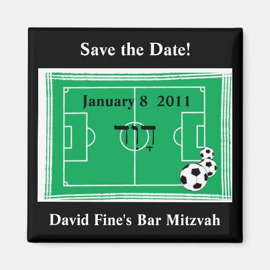 Bar Mitzvah Soccer Save the Date Magnet (Vorne)