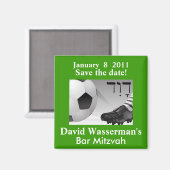 Bar Mitzvah Soccer Save the Date Magnet (Vorderseite/Rückseite)