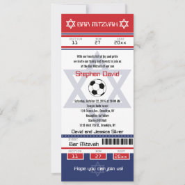 Bar Mitzvah Soccer Ticket Einladung
