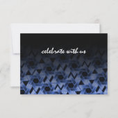 Bar Mitzvah Star of David Damask RSVP Card (Vorderseite)