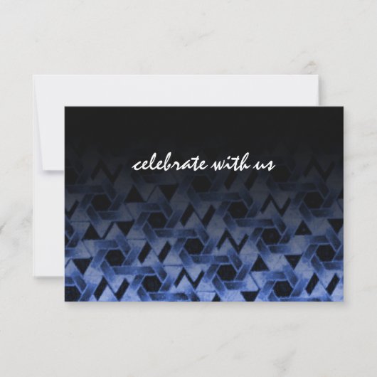 Bar Mitzvah Star of David Damask RSVP Card (Vorderseite)