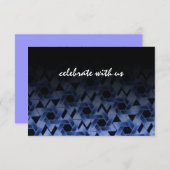 Bar Mitzvah Star of David Damask RSVP Card (Vorne/Hinten)