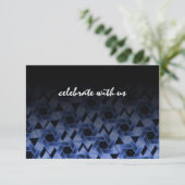 Bar Mitzvah Star of David Damask RSVP Card Karte (Stehend Vorderseite)