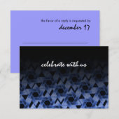 Bar Mitzvah Star of David Damask RSVP Card Karte (Vorne/Hinten)