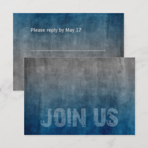 Bar Mitzvah Star von David Blue Grunge RSVP Karte