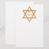 Bar Mitzvah/Star von David Briefpapier (Vorne/Hinten)