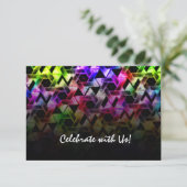 Bar Mitzvah Star von David Damask Black Fade RSVP Karte (Stehend Vorderseite)