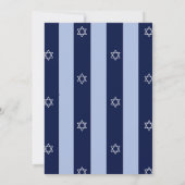 Bar Mitzvah Star von David Jewish Blue Stripe Invi Einladung (Rückseite)