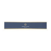 Bar Mitzvah Star von David Navy Blue White und Gol Einladungsbanderole (Flach)