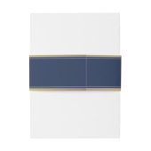 Bar Mitzvah Star von David Navy Blue White und Gol Einladungsbanderole (Rückseitenbeispiel)