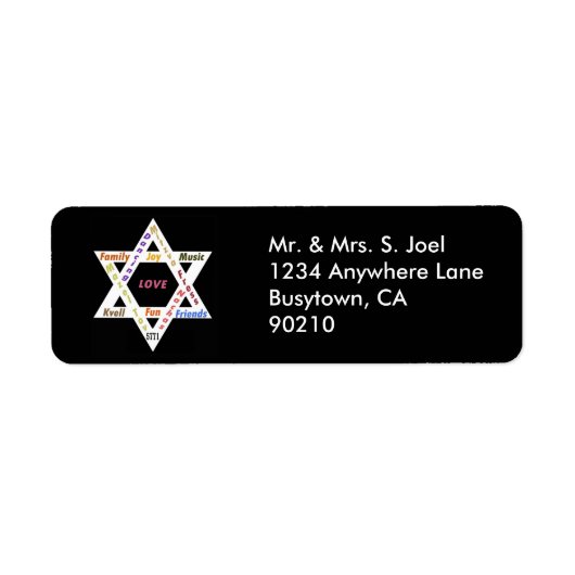 Bar Mitzvah Star von David Return Address Label (Vorne)