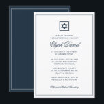 Bar Mitzvah Star von David Simple Frames Einladung<br><div class="desc">Besteht aus eleganter Serif und kursiver Schrift Typografie auf Rahmen mit einem Stern von David.

Entworfen von Select Party Supplies,  exklusiv für Zazzle.

Abrufbar unter:http://www.zazzle.com/selectpartysupplies</div>