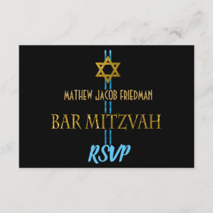 Bar Mitzvah Star von David UAWG RSVP Karte