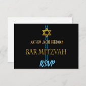 Bar Mitzvah Star von David UAWG RSVP Karte (Vorne/Hinten)