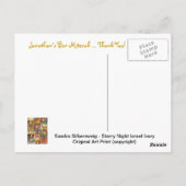 Bar Mitzvah: Starry Night Israel Danke, Postcard Postkarte (Rückseite)