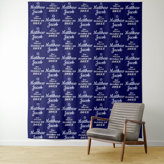 Bar Mitzvah Step und Repeat Backdrop Wandteppich (Beispiel)