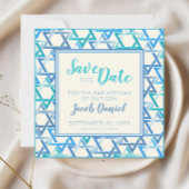 Bar Mitzvah Stern david Flat Save the Date Card