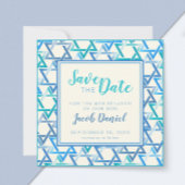 Bar Mitzvah Stern david Flat Save the Date Card