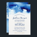 BAR MITZVAH Stern Modernblau Aquarell einladen Einladung<br><div class="desc">von kat massard >>> kat@simplysweetPAPERIE.com << - - - - - - - - - - - - - - - - - - - - - - - - - - - - - - - - - - - - - - - - - - - - -...</div>