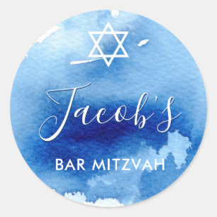 BAR MITZVAH-Stern Runder Aufkleber