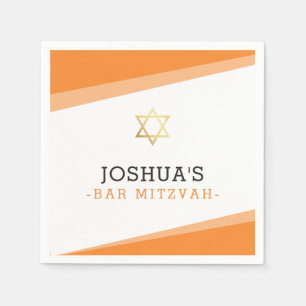 BAR MITZVAH Stern schlicht, modern und fett, hell Serviette