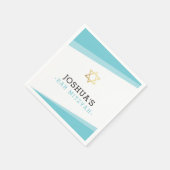 BAR MITZVAH Stern schlicht und modern türkisblau Serviette (Ecke)