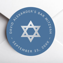 Bar Mitzvah Stern von David Klassisches Blau Faux 
