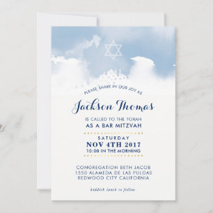BAR MITZVAH-Stilvoll blass einladen Einladung