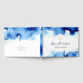 BAR MITZVAH Stilvoll goldsternblau-Aquarell Gästebuch (Voll)