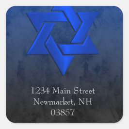 Bar Mitzvah Stylish Blue Star von David Ombre Quadratischer Aufkleber