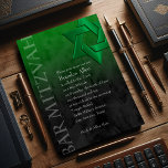 Bar Mitzvah Stylish Green Star von David Ombre Einladung<br><div class="desc">Bar Mitzvah und Bat Mitzvah laden Sets von Umua entworfen ein. Gedruckt und ausgeliefert von Zazzle oder seinen Partnern.</div>