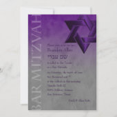 Bar Mitzvah Stylish Lila Star von David Ombre Einladung (Vorderseite)