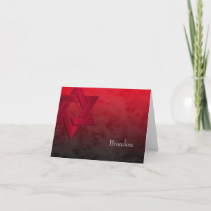 Bar Mitzvah Stylish Red Star von David Ombre