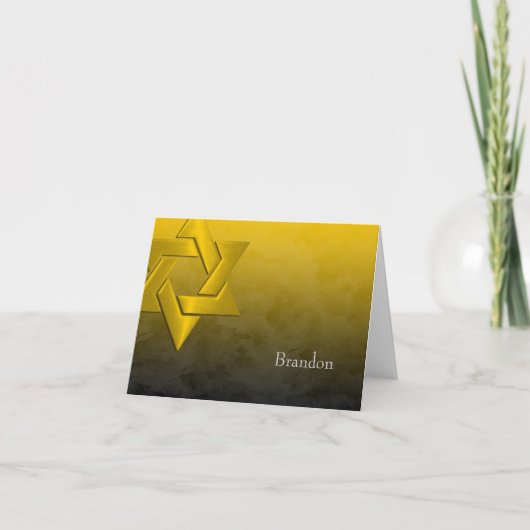 Bar Mitzvah Stylish Yellow Star von David Ombre (Vorderseite)