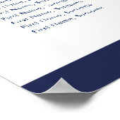 BAR MITZVAH TABLE PLAN 12 Tische moderne Marine Poster (Ecke)