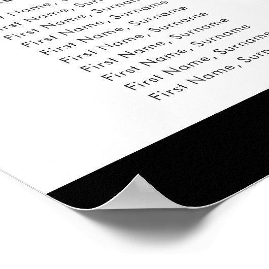 BAR MITZVAH TABLE PLAN 16 Tische modern schwarz Poster (Ecke)