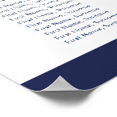 BAR MITZVAH TABLE PLAN 16 Tische moderne Marine Poster (Ecke)