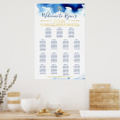 BAR MITZVAH TABLE PLAN Goldstar Blau Poster (Küche)