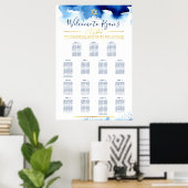 BAR MITZVAH TABLE PLAN Goldstar Blau Poster (Heimbüro)