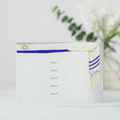 Bar Mitzvah Talit in Watercolor Empfang Einladung (Stehend Vorderseite)